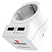 Skross Adaptador de viaje con USB (Tipo de enchufe de red de adaptador de viaje: Tipo B (NEMA-5), Blanco) | BAUHAUS