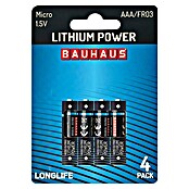 BAUHAUS Baterije Lithium Power  (Micro AAA, 1,5 V, 4 Kom.) | BAUHAUS
