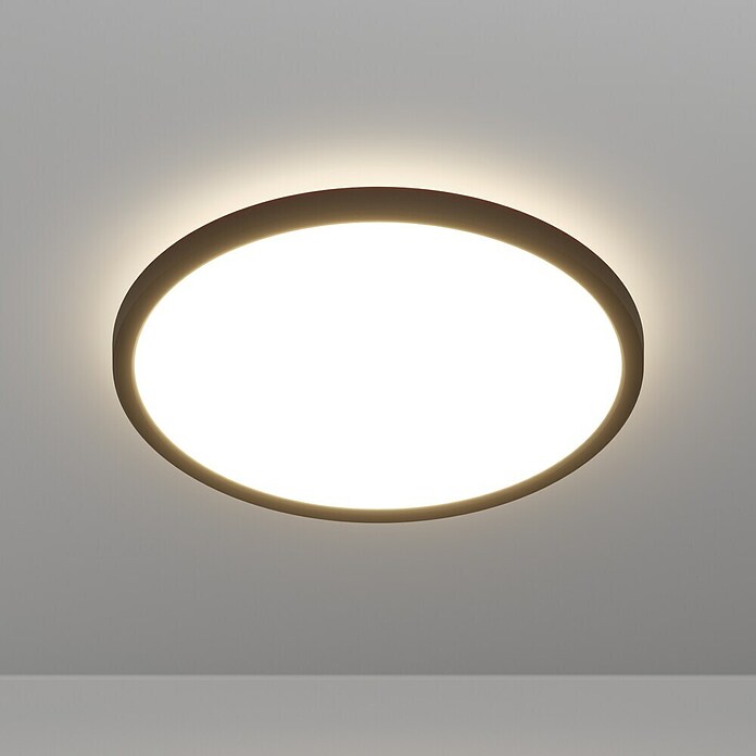 Eglo LED stropna svjetiljka  (13,9 W, Ø x V: 30 x 3 cm, Crna, Topla bijela) | BAUHAUS