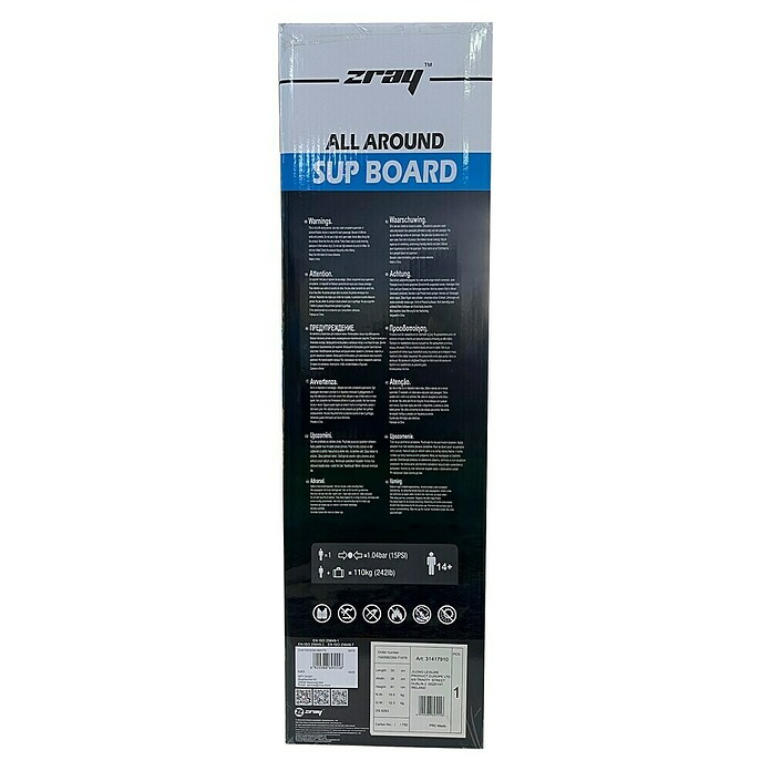 SUP-Board-Set ZRay E10 (L x B x H: 297 x 76 x 13 cm, Nutzlast: 110 kg, Aufblasbar) | BAUHAUS