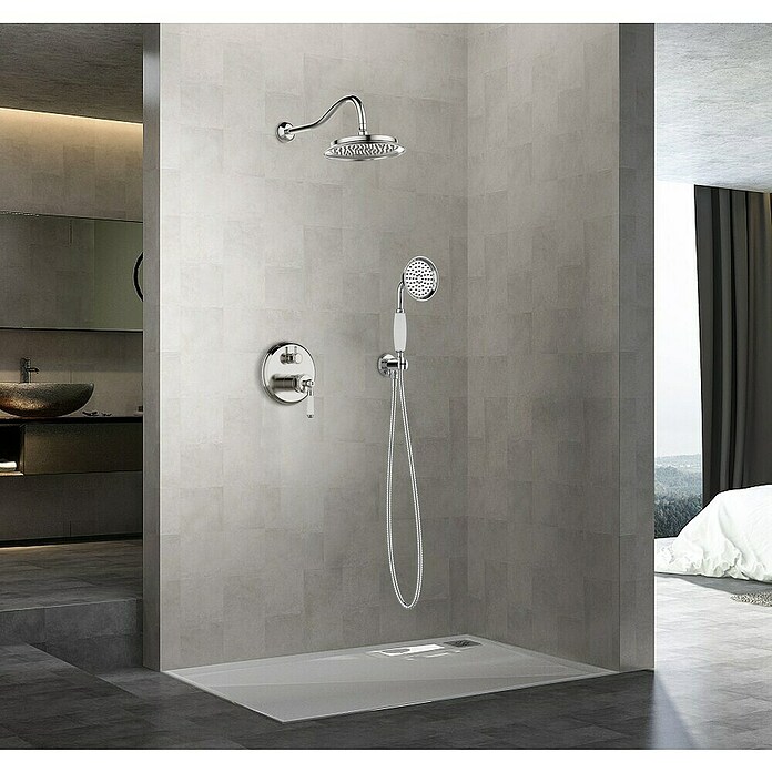 Rousseau Conjunto de ducha empotrado Wall Retro (Número de tipos de chorro: 1 ud., Cromo) | BAUHAUS