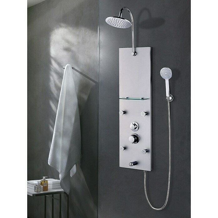 Rousseau Panel de ducha Aluminio (Cromo, 42 x 29 x 132 cm)
