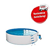 Malibu Rundbecken-Set Premium (Ø x H: 450 x 120 cm, 18 m³, Farbe Innenfolie: Blau)