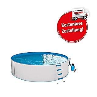 Malibu Stahlwand-Pool Premium (Ø x H: 450 x 120 cm, Weiß, 18 000 l)