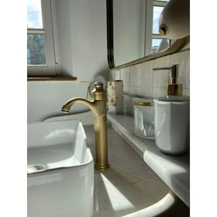 Rousseau Grifo de lavabo Byron (Bronce viejo, Satinado, Caño alto) | BAUHAUS