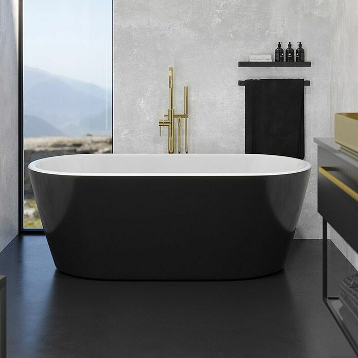 Camargue Samostojeća kada Visby  (D x Š: 160 x 75 cm, Bijela, Crna) | BAUHAUS