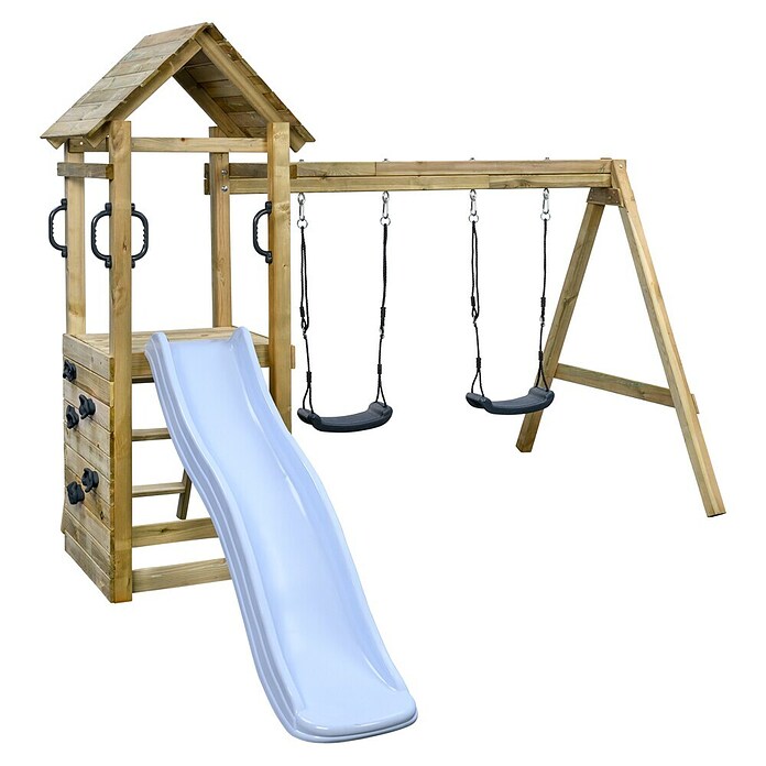 Swing King Dječji toranj za igru Maria  (D x Š x V: 300 x 235 x 210 cm, Tobogan pastelno plave boje) | BAUHAUS