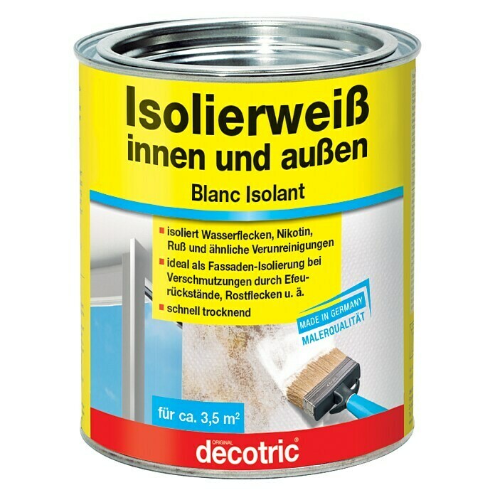 Decotric Isolierfarbe Isolierweiß (750 ml, Weiß, Matt)