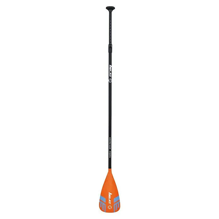 Paddel zray - 165 cm - 210 cm - Verstellbares schwarzes SUP-Paddel mit orange-blauer Klinge und komfortablem Griff.