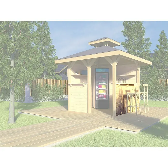 Weka Pavillon-Tresenwand Gr. 1 - Passend für: Weka Gartenlaube Gartenoase Gr. 1 - Die Außenbar mit Getränkekühlschrank bietet Komfort. Ideal für entspannte Stunden im Freien.