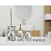 Aquasanit Floral Escobillero de suelo (Cerámica, Blanco/Negro) | BAUHAUS