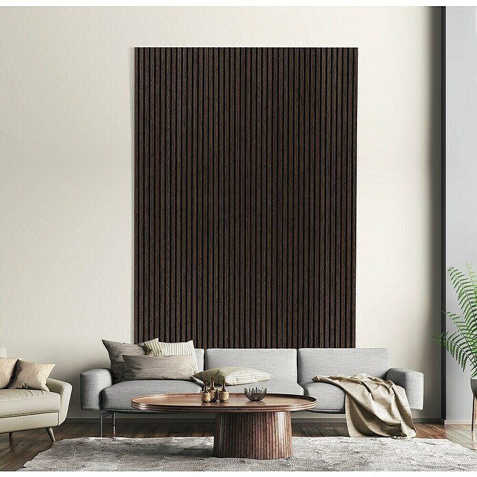 Akustikpaneel Acustico (Eiche geräuchert furniert, L x B x S: 2 400 x 572,5 x 19 mm) | BAUHAUS