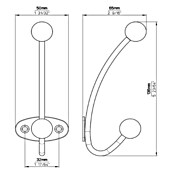 Siro Garderobna kuka  (D x Š x V: 136 x 50 x 65 mm) | BAUHAUS