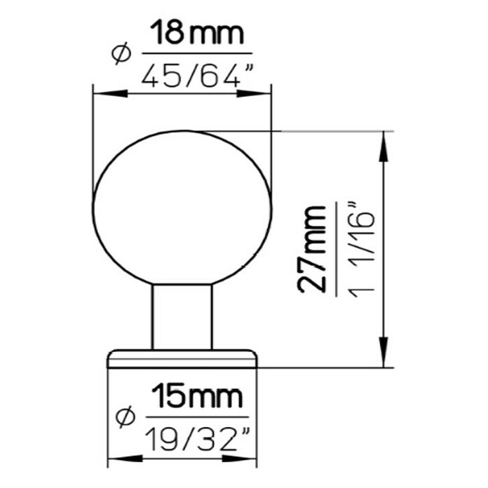 Siro Gumb za pohištvo  (Vrsta pohištvenega ročaja: Gumb, Do x Š x V: 18 x 15 x 27 mm, Jeklo, Kromirano) | 1150 - Möbelknöpfe und Griffe | AAEB - Möbelbeschläge | AAE - Beschläge | AA - Eisenwaren | A - Eisenwaren | BAUHAUS