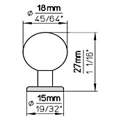 Siro Gumb za pohištvo  (Vrsta pohištvenega ročaja: Gumb, Do x Š x V: 18 x 15 x 27 mm, Jeklo, Kromirano) | 1150 - Möbelknöpfe und Griffe | AAEB - Möbelbeschläge | AAE - Beschläge | AA - Eisenwaren | A - Eisenwaren | BAUHAUS