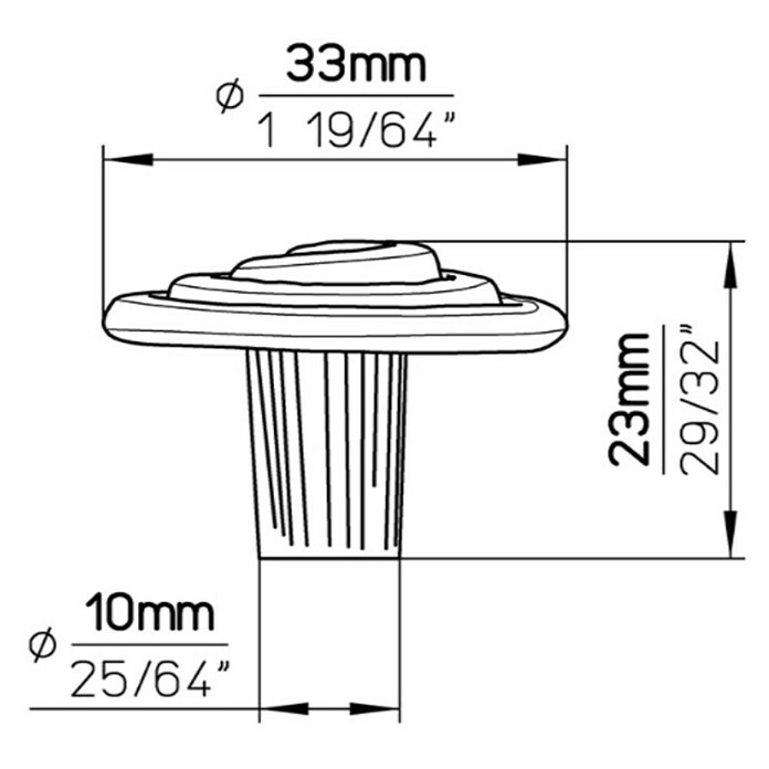 Siro Ručkica za namještaj  (Tip ručke za namještaj: Gumb, D x Š x V: 33 x 10 x 23 mm, Čelik) | BAUHAUS
