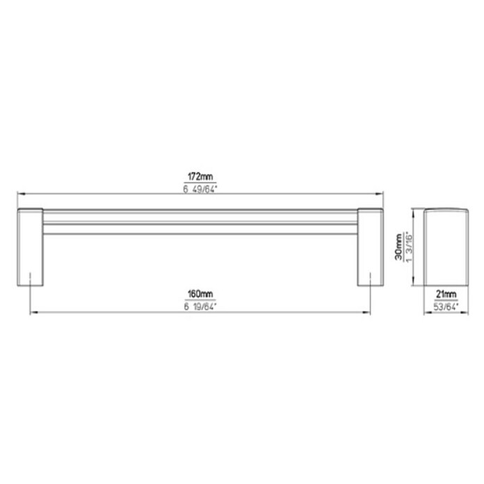 Siro Pohištveni ročaj  (Vrsta pohištvenega ročaja: Drog, Do x Š x V: 172 x 21 x 30 mm, Aluminij) | 1150 - Möbelknöpfe und Griffe | AAEB - Möbelbeschläge | AAE - Beschläge | AA - Eisenwaren | A - Eisenwaren | BAUHAUS