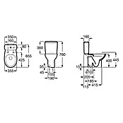 Roca Mitos Pack de WC (Con borde de descarga, Salida WC: Vertical, Blanco, No adosado a pared) | BAUHAUS