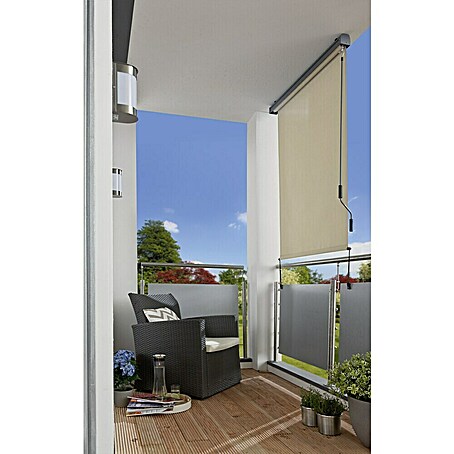 Sunfun Balkonverschattung (Beige, Breite: 1,4 m, Ausfall: 2,5 m)