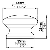 Siro Ručkica za namještaj  (D x Š x V: 44 x 35 x 28 mm, Drvo, Boja: Bukva) | BAUHAUS