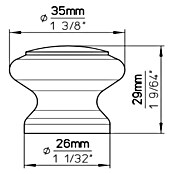 Siro Gumb za pohištvo  (Vrsta pohištvenega ročaja: Gumb, Do x Š x V: 35 x 26 x 29 mm, Les) | 1150 - Möbelknöpfe und Griffe | AAEB - Möbelbeschläge | AAE - Beschläge | AA - Eisenwaren | A - Eisenwaren | BAUHAUS