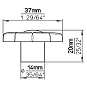 Siro Gumb za pohištvo  (Vrsta pohištvenega ročaja: Gumb, Do x Š x V: 37 x 14 x 20 mm, Plastika) | 1150 - Möbelknöpfe und Griffe | AAEB - Möbelbeschläge | AAE - Beschläge | AA - Eisenwaren | A - Eisenwaren | BAUHAUS