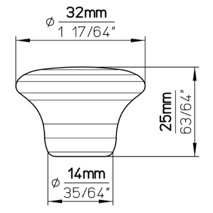 Siro Ručkica za namještaj  (Tip ručke za namještaj: Gumb, D x Š x V: 32 x 14 x 25 mm) | BAUHAUS