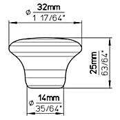 Siro Ručkica za namještaj  (Tip ručke za namještaj: Gumb, D x Š x V: 32 x 14 x 25 mm) | BAUHAUS