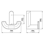 Siro Garderobna kuka  (D x Š x V: 65 x 70 x 46 mm, Broj kuka: 2 Kom.) | BAUHAUS