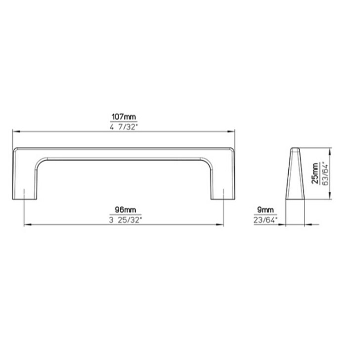 Siro Pohištveni ročaj  (Do x Š x V: 107 x 9 x 25 mm, Srebrna) | 1150 - Möbelknöpfe und Griffe | AAEB - Möbelbeschläge | AAE - Beschläge | AA - Eisenwaren | A - Eisenwaren | BAUHAUS
