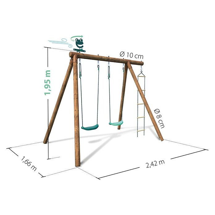 Soulet Schaukel Tonka (B x L: 166 x 200 cm, Holz) | BAUHAUS