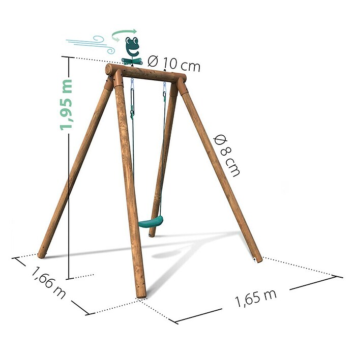 Soulet Schaukel Hanna (B x L: 166 x 165 cm, Holz) | BAUHAUS