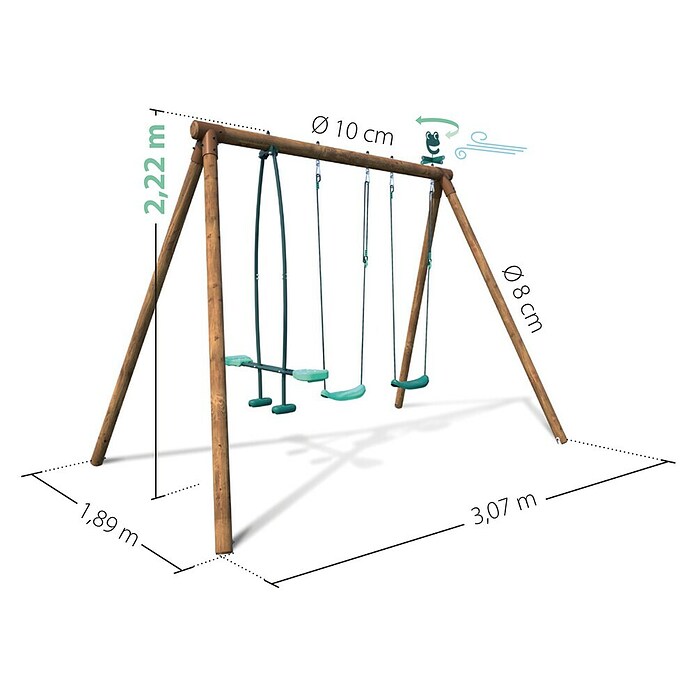 Soulet Doppelschaukel Polo (L x B x H: 30,7 x 18,9 x 22,2 cm, Holz) | BAUHAUS