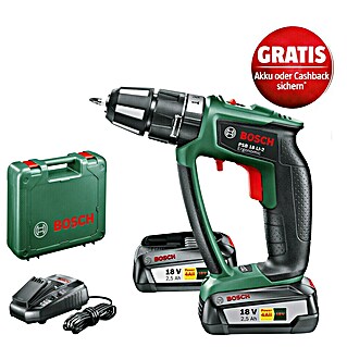 Bosch Power for All 18V Akku-Schlagbohrschrauber PSB 18 LI-2 Ergonomic (18 V, 2 Akkus, 2,5 Ah)