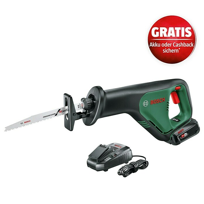 Bosch Power for All 18V Akku-Säbelsäge AdvancedRecip 18 (18 V, 1 Akku, 2 Ah, Leerlaufhubzahl: 0 /min - 3.100 /min) | BAUHAUS