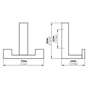 Siro Garderobna kuka  (D x Š x V: 61 x 70 x 40 mm, Broj kuka: 2 Kom.) | BAUHAUS