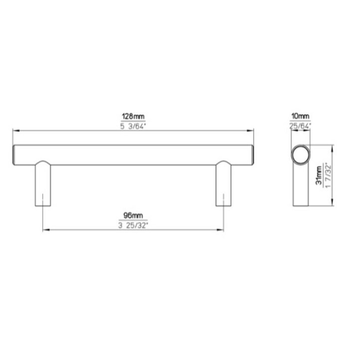 Siro Ručka za namještaj  (D x Š x V: 128 x 10 x 31 mm, Nehrđajući čelik) | BAUHAUS