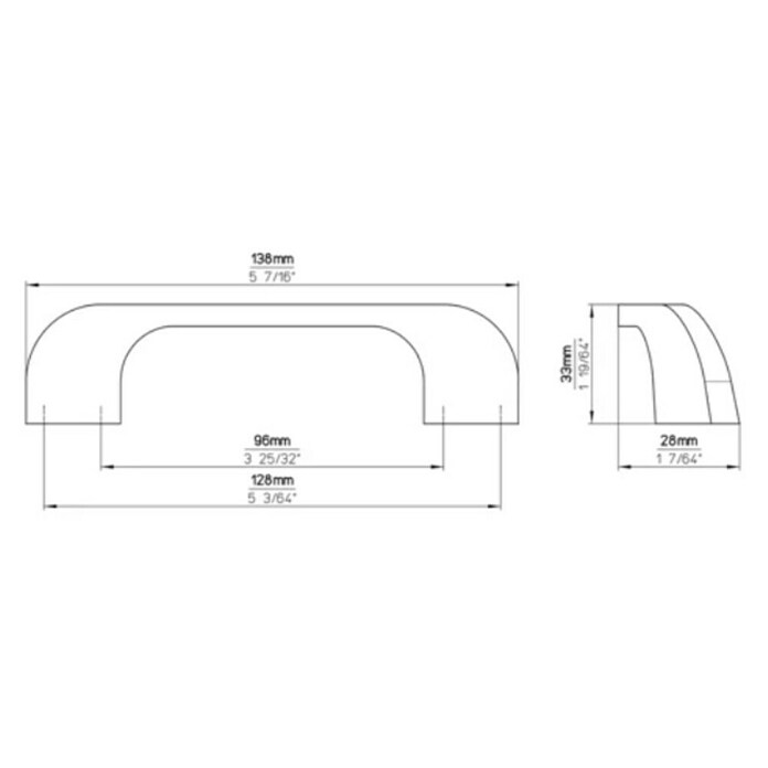 Siro Pohištveni ročaj  (Do x Š x V: 138 x 28 x 33 mm, Nerjaveče jeklo) | 1150 - Möbelknöpfe und Griffe | AAEB - Möbelbeschläge | AAE - Beschläge | AA - Eisenwaren | A - Eisenwaren | BAUHAUS