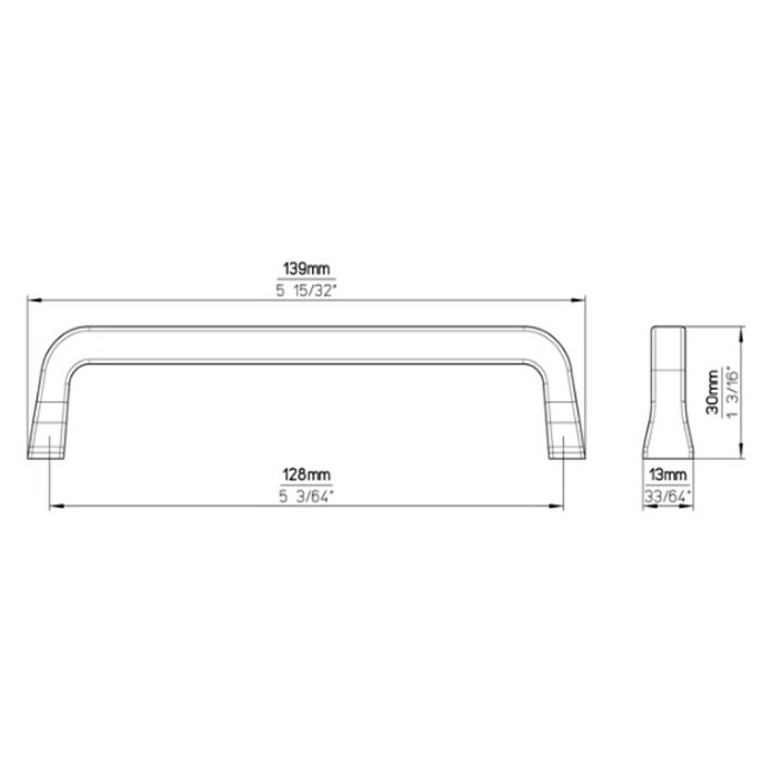 Siro Pohištveni ročaj  (Vrsta pohištvenega ročaja: Obešalnik, Do x Š x V: 139 x 13 x 30 mm, Jeklo, Kromirano) | 1150 - Möbelknöpfe und Griffe | AAEB - Möbelbeschläge | AAE - Beschläge | AA - Eisenwaren | A - Eisenwaren | BAUHAUS