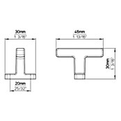 Siro Gumb za pohištvo  (Do x Š x V: 46 x 30 x 30 mm, Jeklo) | Pohištveni gumbi | Pohištveni ročaji | Izdelava pohištva | Dekoracija stanovanja | Izdelki | BAUHAUS