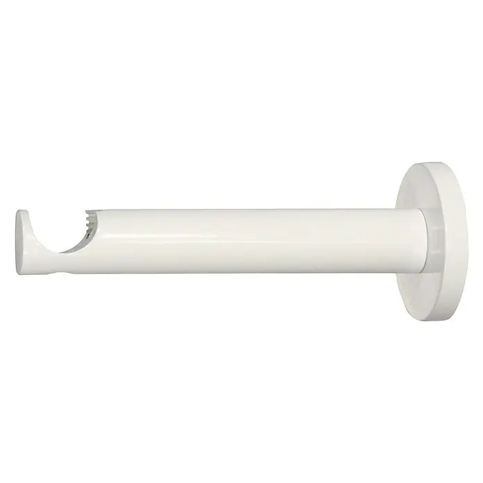 Expo Ambiente Wandträger Function - Weiß, Geeignet für: Gardinenstangen Ø 20 mm, 131 mm - Ein weißer Vorhangstangenhalter zur Wandbefestigung. Er ist schlicht und funktional.