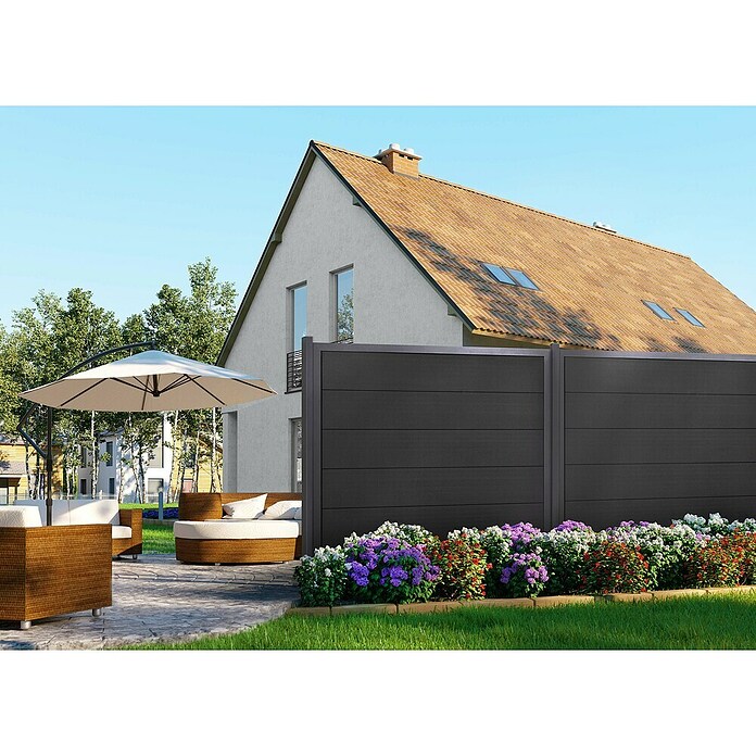 GroJa Viento Steckzaun (180 x 180 cm, Anthrazitgrau (DB703)) | BAUHAUS