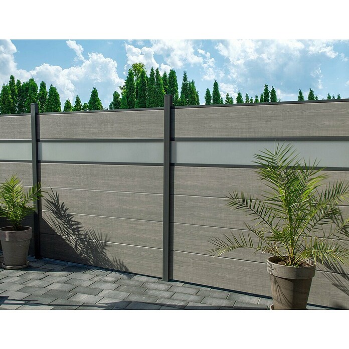 GroJa BasicLine Steckzaun (180 x 30 cm, Grey Ash Cut) | BAUHAUS