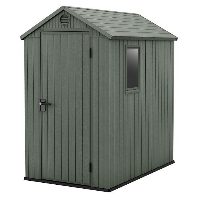 Keter Gerätehaus Darwin 4x6 (Außenmaß inkl. Dachüberstand (B x T): 125,8 x 184,5 cm, Kunststoff, Grün) | BAUHAUS