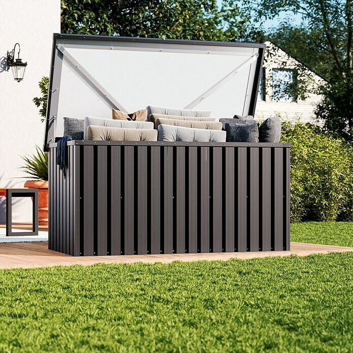 Tepro Garten-Aufbewahrungsbox Store XL (B x T x H: 184,3 x 90 x 93,8 cm, Anthrazit, Stahl) | BAUHAUS