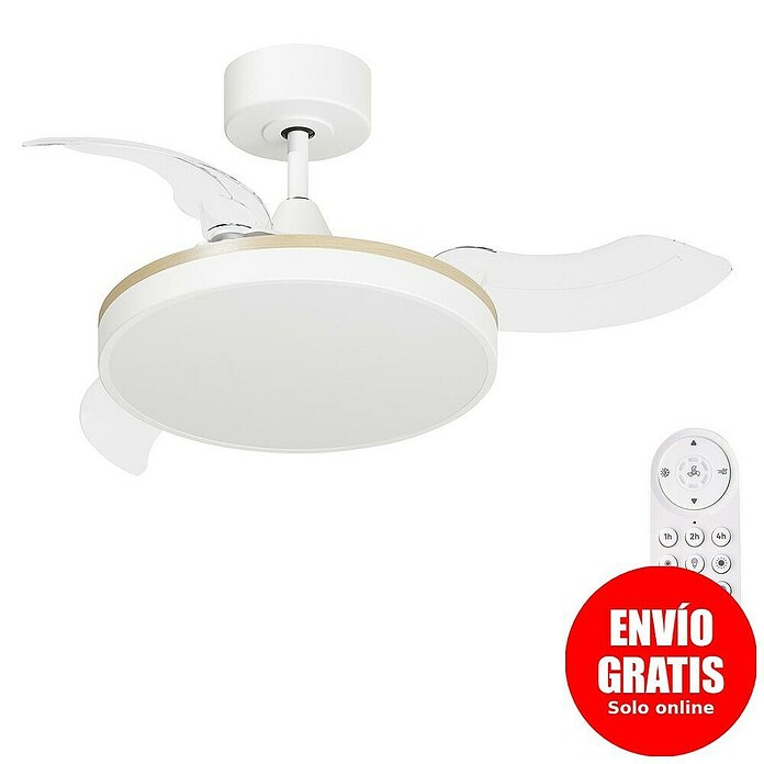 Arte confort Ventilador de techo Ginebra (Blanco, 91 cm, 28 W, Blanco cálido) | BAUHAUS