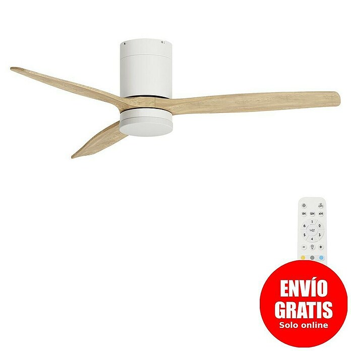 Arte confort Ventilador de techo Mallorca (Blanco/Madera, 132 cm, 36,5 W, Blanco cálido) | BAUHAUS