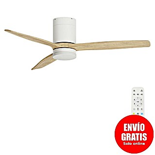 Arte confort Ventilador de techo Mallorca (Blanco/Madera, 132 cm, 36,5 W, Blanco cálido)