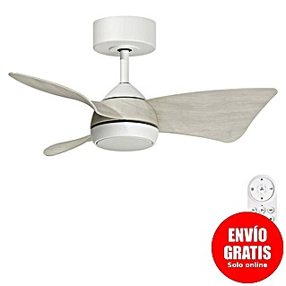 Arte confort Ventilador de techo Roma (Blanco/Madera, 76 cm, 16 W, Blanco cálido)