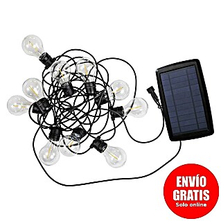 New Garden Guirnalda luminosa solar Allegra (Largo: 8 m, LED, Color de luz: Blanco cálido, Negro, 10 ud.)